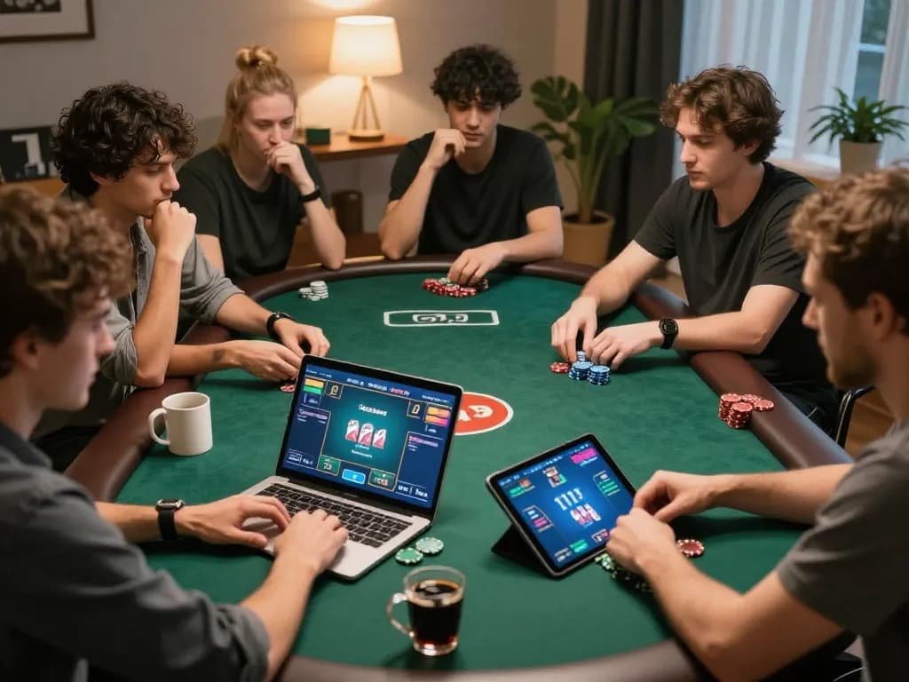 Experience the excitement of high-stakes poker gameplay with gem 88 in a cozy home setting