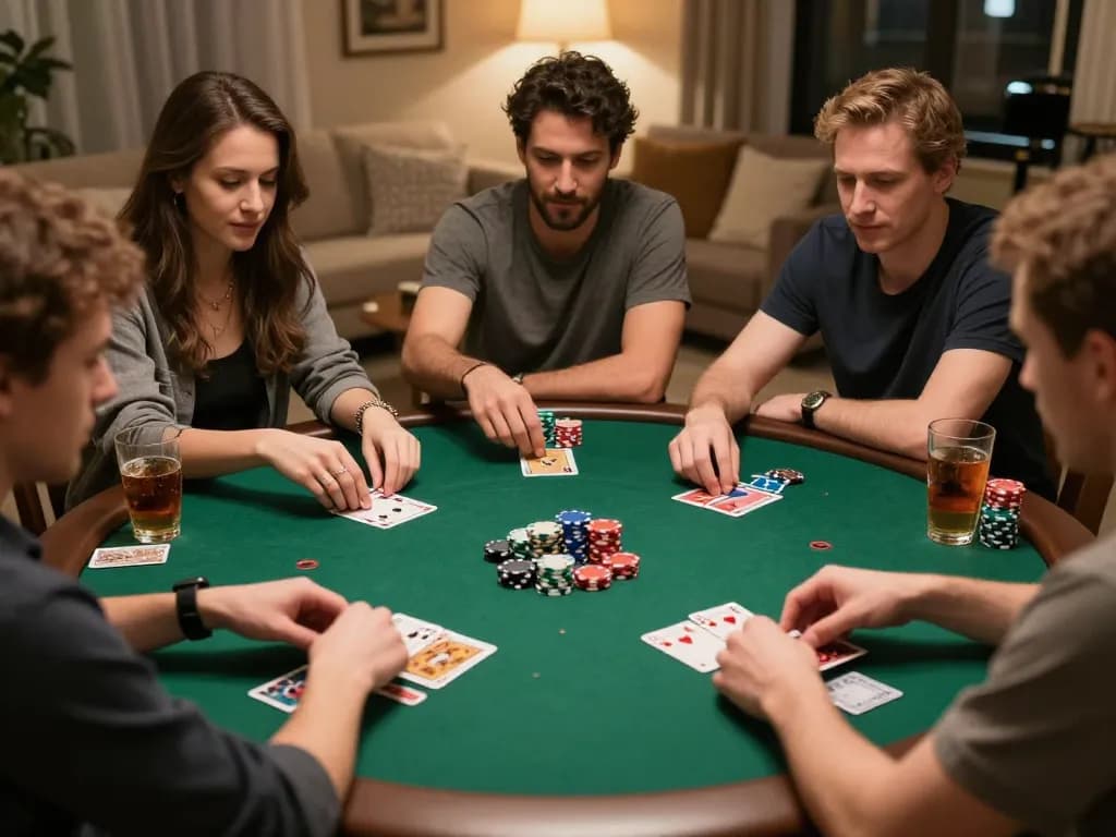 King Garuda poker night with focused players placing bets and enjoying games.
