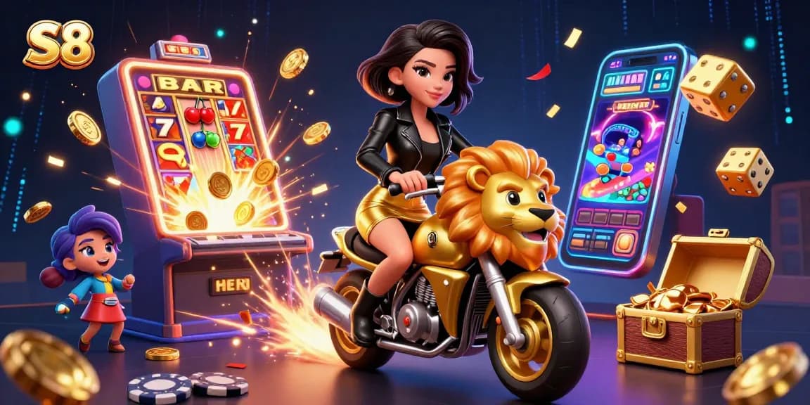 Experience S8 with a glamorous woman winning at the casino amidst jackpots and excitement.