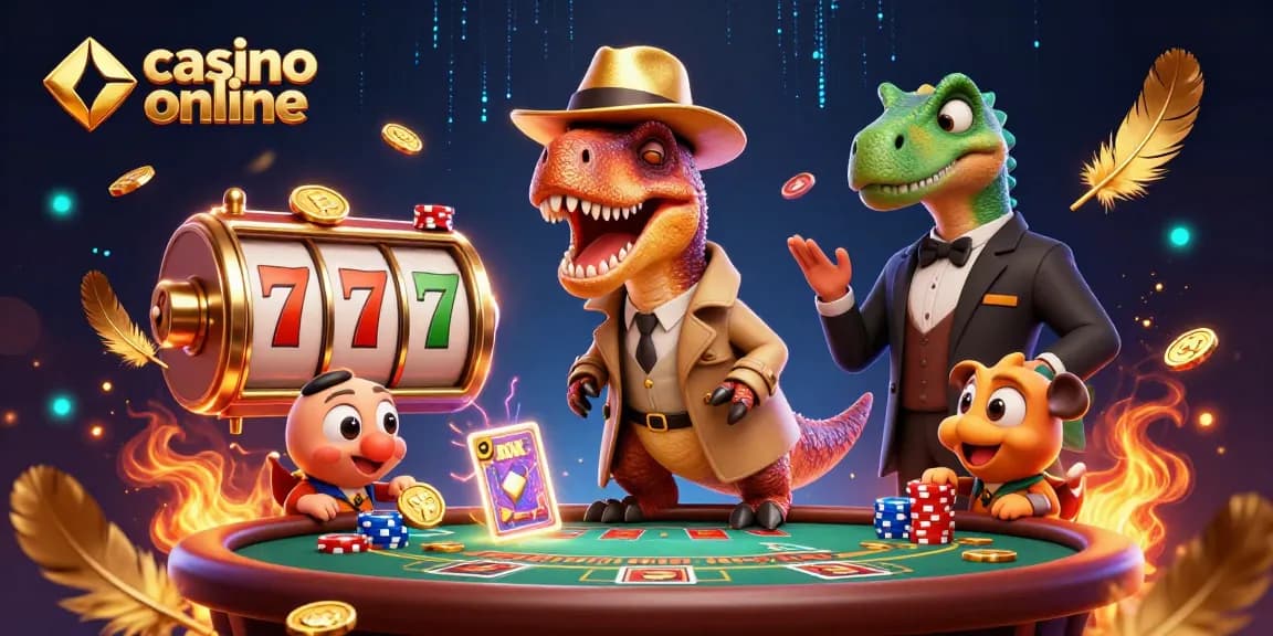 Joacă pe casino online cu un velociraptor și un pit boss stegosaur, plin de acțiune și distracție!