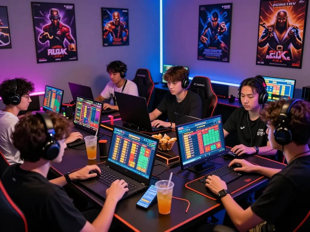 Interactive gaming scene with players viewing Data HK on screens in an exciting lottery atmosphere.