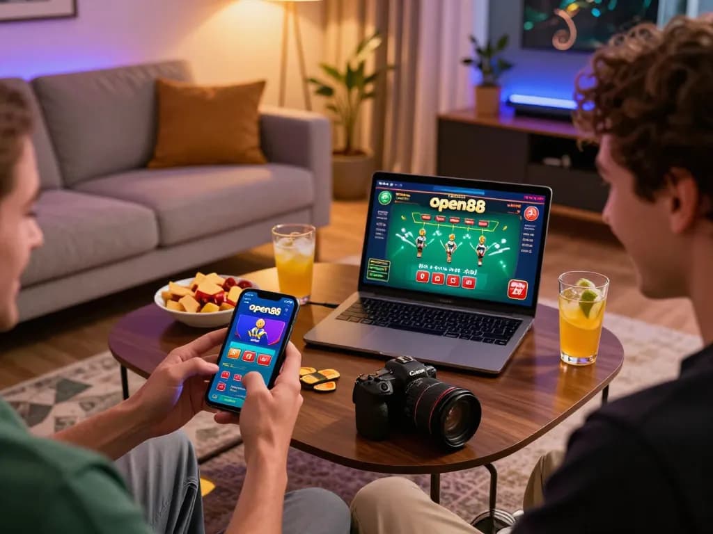 Playing exciting games on the open88 platform with a mobile app in a cozy atmosphere.