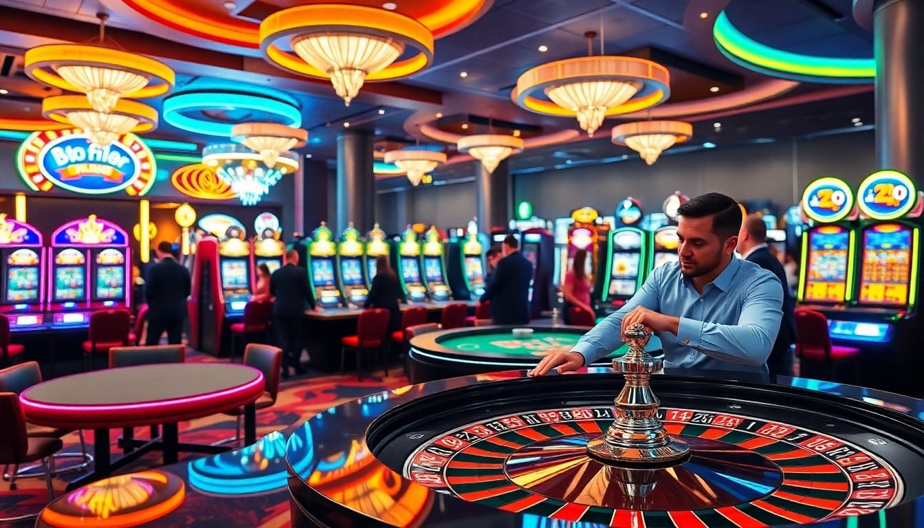Experience thrilling gameplay at Non gamstop casino with vibrant gaming tables and players enjoying their time.
