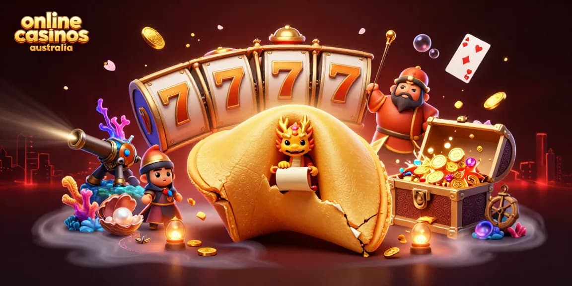 Experience excitement at online casinos Australia with a vibrant, detailed 3D casino scene.