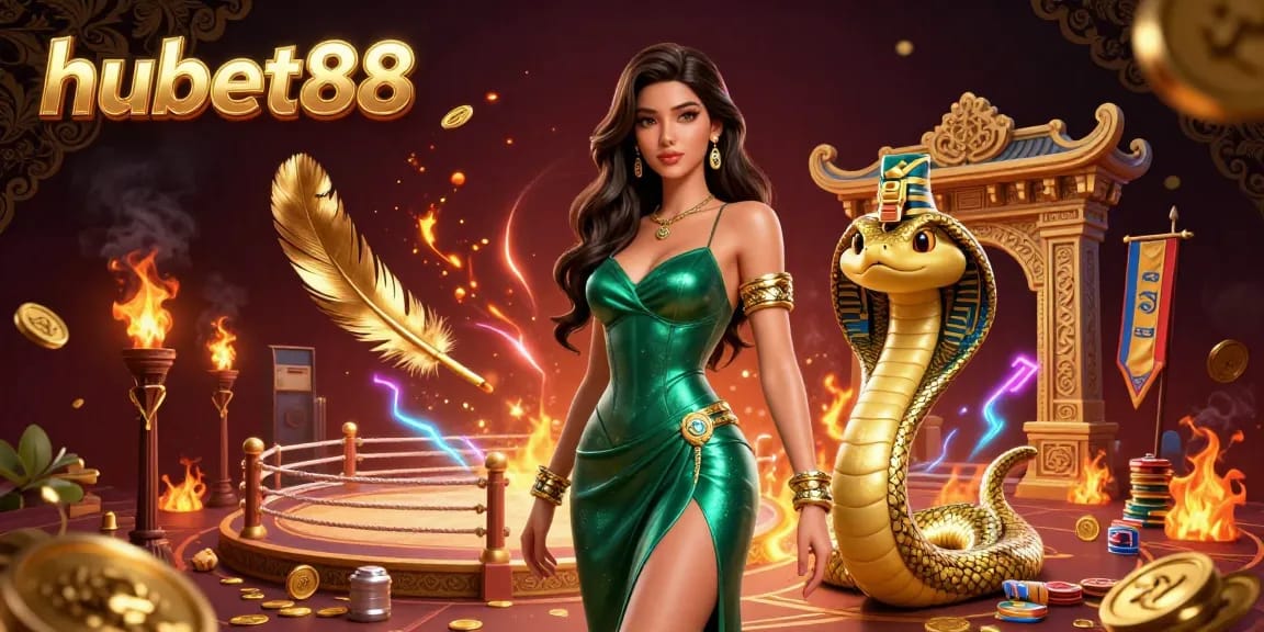 Experience vibrant casino action with hubet88 in a dazzling 3D illustration featuring gold coins and thrilling elements.