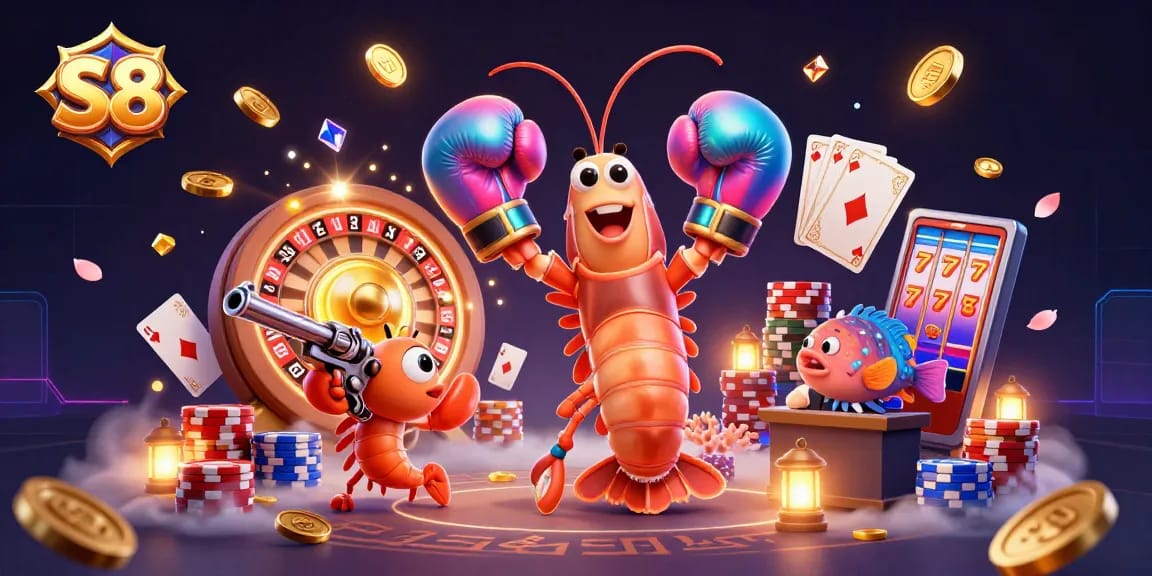 S8 casino illustration showcasing vibrant 3D characters and dynamic gaming elements for an engaging experience