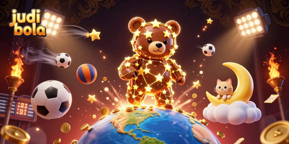 Bet on judi bola and enjoy sports excitement with vibrant 3D illustration of dynamic characters