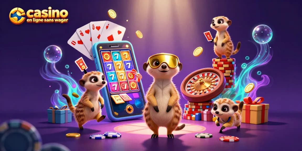 Jouez au casino en ligne sans wager et gagnez des jetons avec cette scène dynamique.