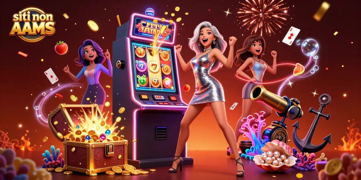 Scopri jackpot emozionanti con i siti non AAMS in questa vivace scena di casinò con slot dinamiche.