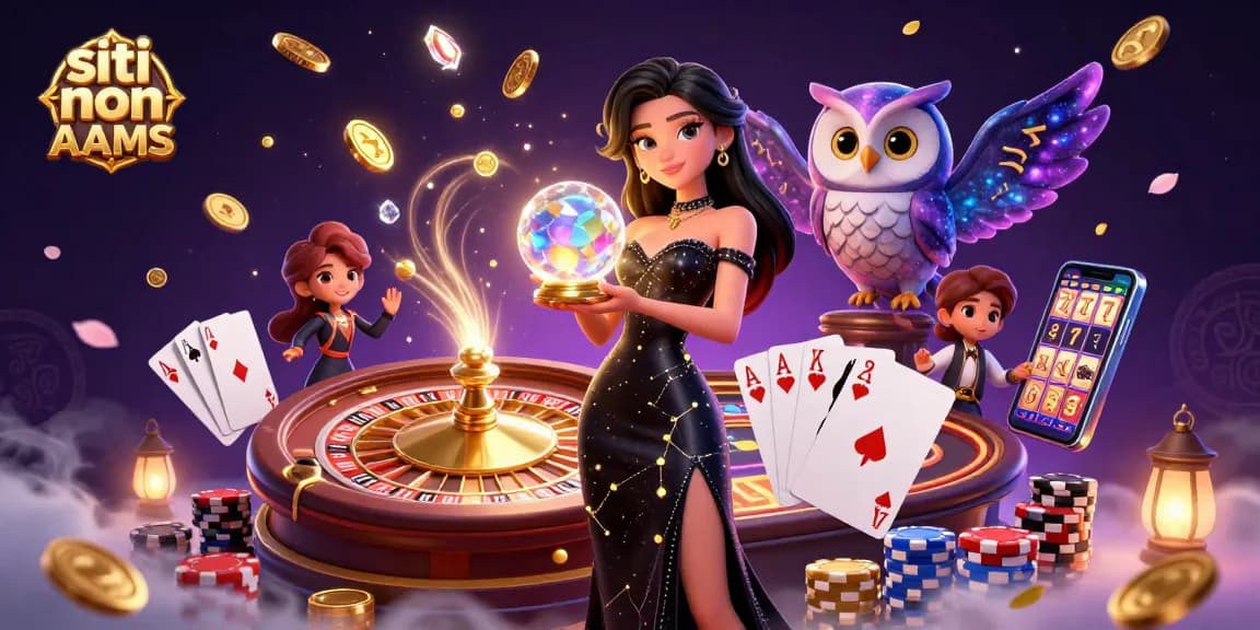 Vivi un'emozionante esperienza di gioco con siti non AAMS caratterizzati da una sfera di cristallo luminosa e elementi da casinò.