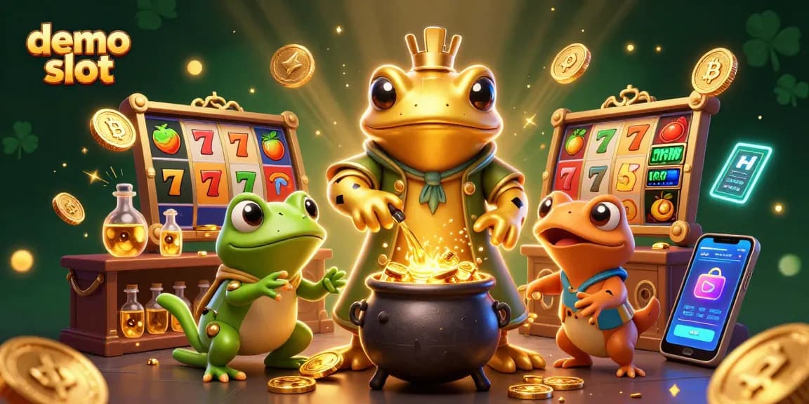 Permainan demo slot dengan simbol keberuntungan dan pemenang di dalamnya, memicu hadiah emas.