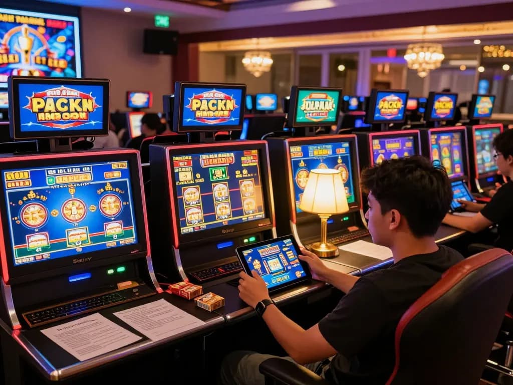 Engaging gameplay on slot gacor hari ini at home with multiple screens showcasing exciting slot games