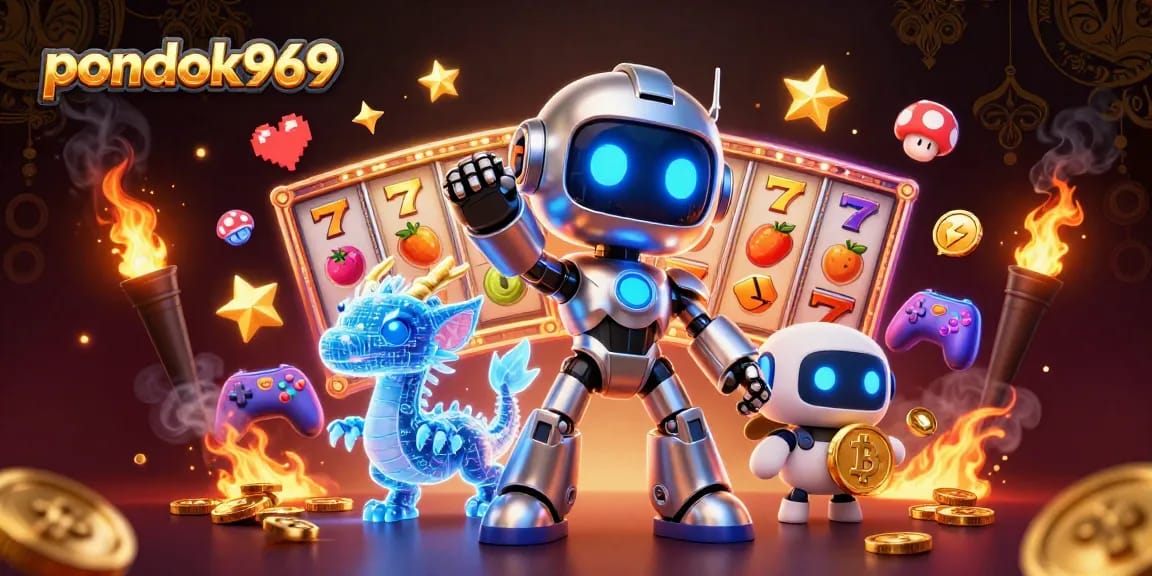 Spin the reels with pondok969's vibrant gaming experience featuring exciting casino elements.
