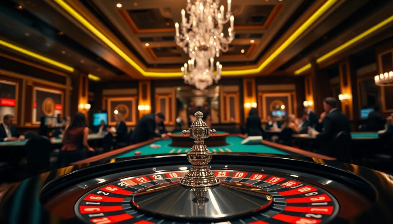 Menggoda pemain di dingdongtogel.net dengan suasana kasino yang mewah dan semarak.