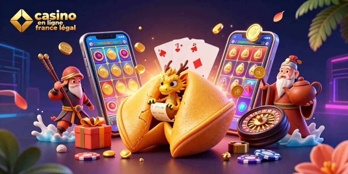 Explorez l'univers du casino en ligne légal en France avec une dynamique illustration animée pleine de richesse.