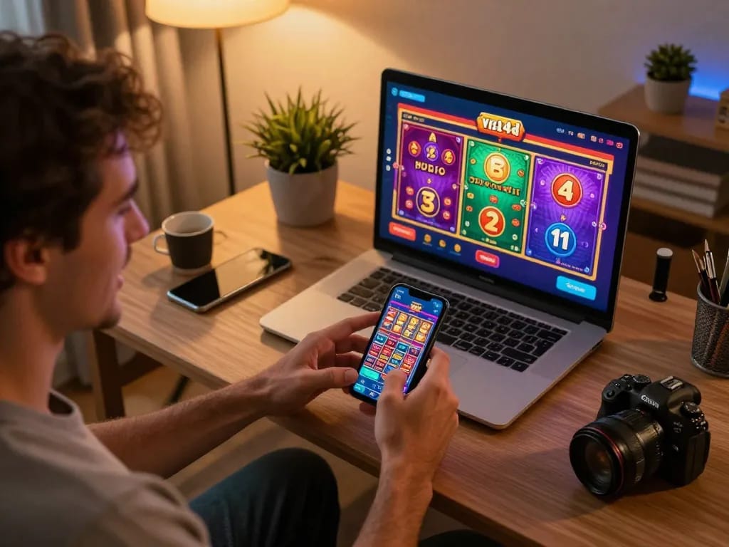 Player engaging with the viral4d casino app for exciting online gambling experience.