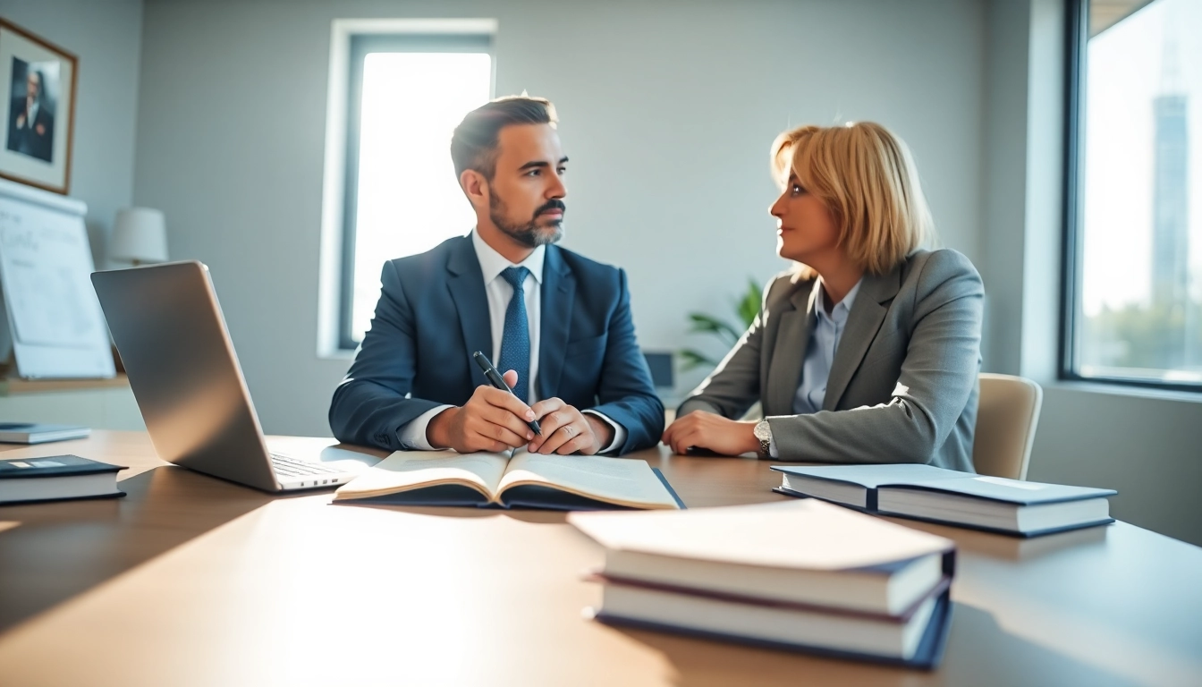 Consultation with a Clearwater truck accident lawyer in a bright office atmosphere.