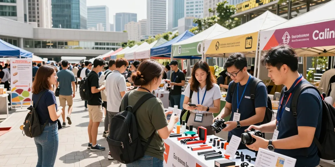 Engaging scene of the Hong Kong service marketplace with diverse professionals offering their expertise.