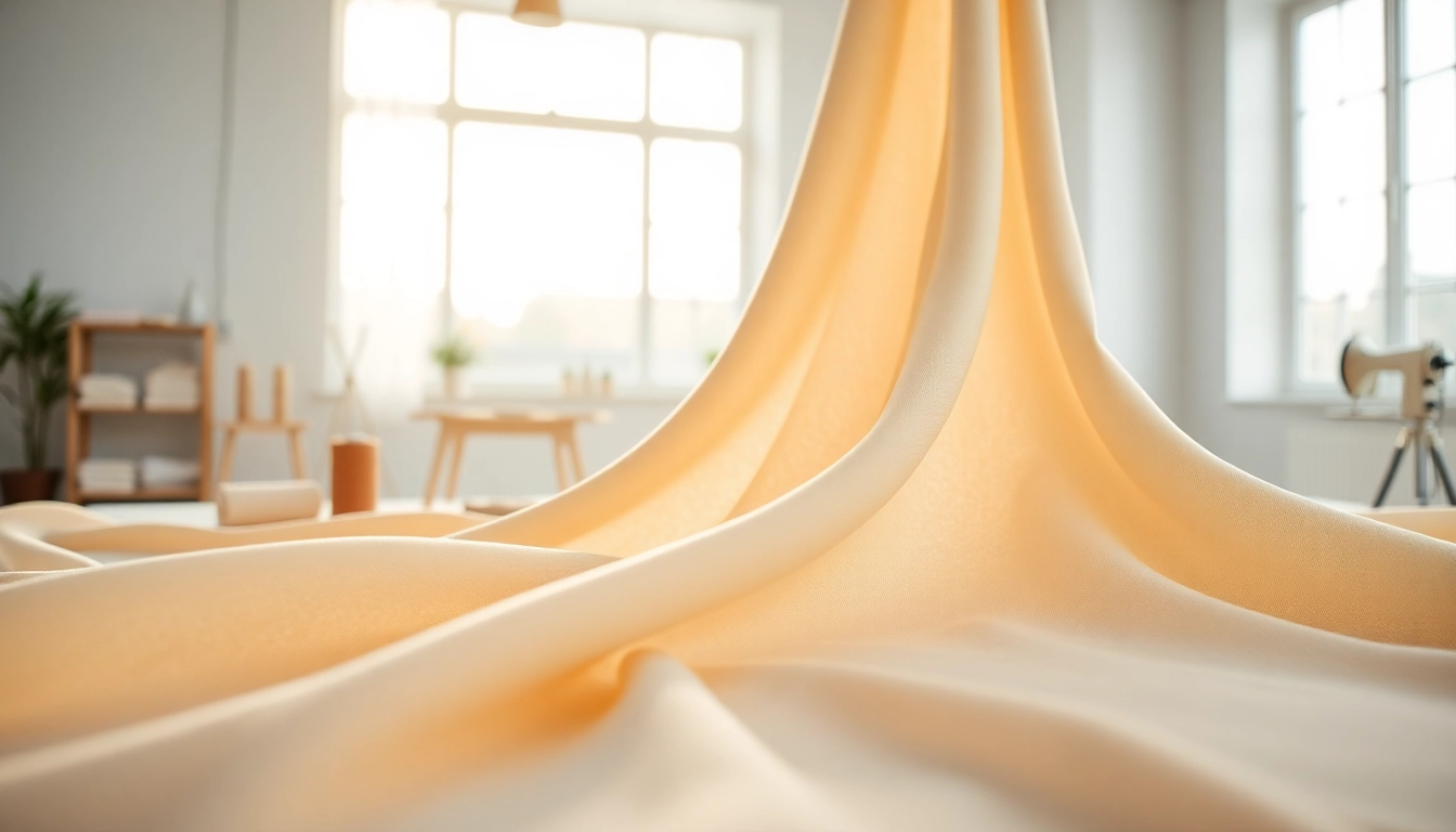 Viscose fabric highlighted with softness and shine, captured in an artistic studio.