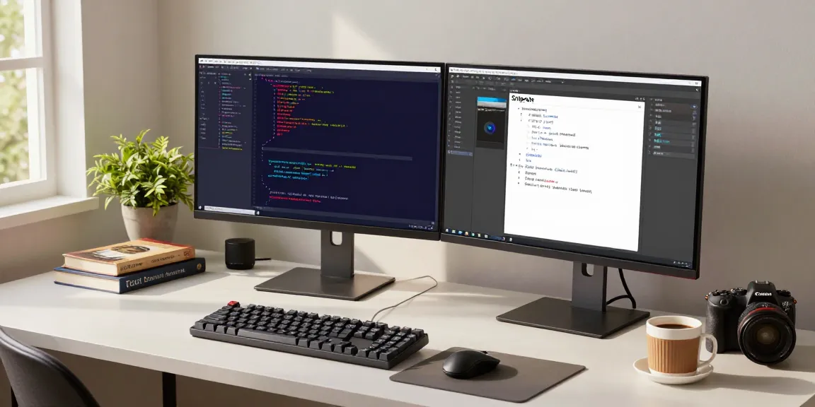 Screenshot software Snipaste in action with developer workspace showcasing productivity tools and dynamic coding environment.