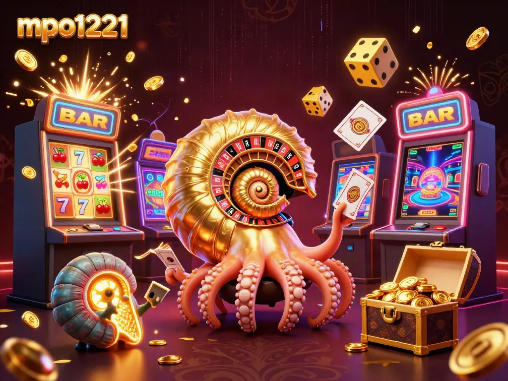 Experience the excitement at mpo1221 with a dazzling 3D nautilus, cards, and jackpots.