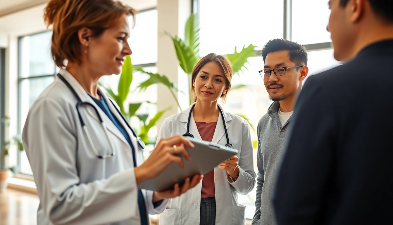 Conduct a metabolic health assessment Sydney with professionals engaging with patients in a modern clinic setting.
