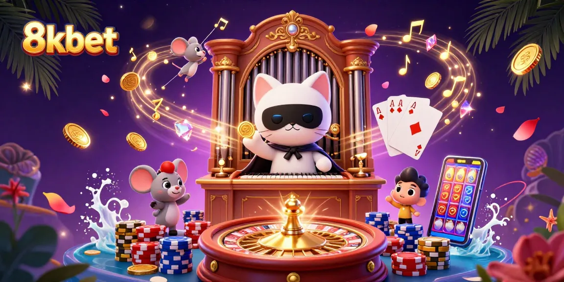 Experience thrilling gaming at 8xbet with a vibrant casino scene featuring exciting game elements.