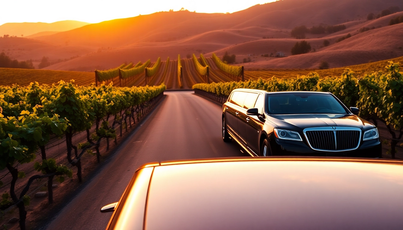 Enjoy a luxurious wine tour limo service in a beautiful vineyard setting.