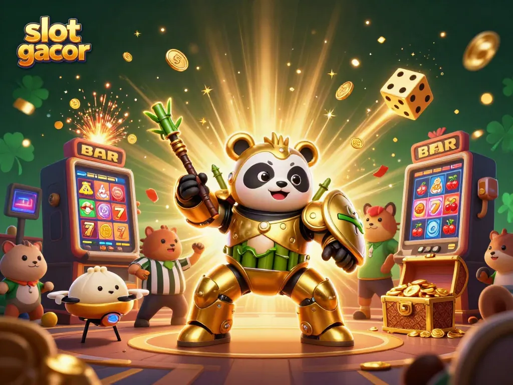 Experience thrilling slots with the dynamic slot gacor scene, showcasing lively characters and jackpot bursts.