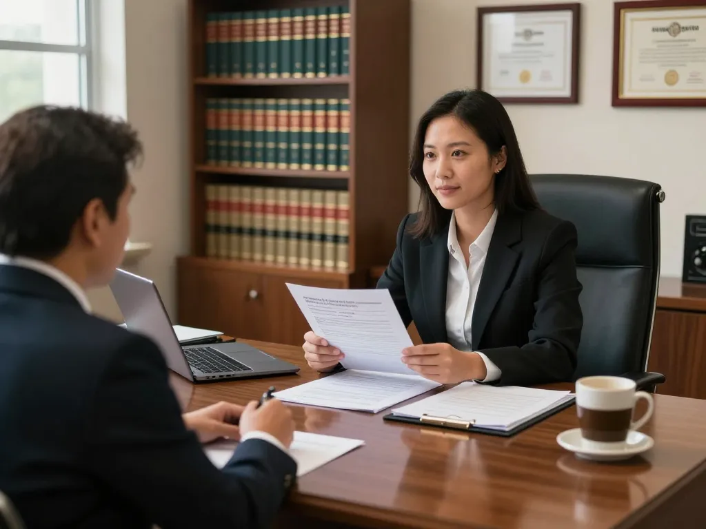 Norfolk Personal Injury Lawyer consulting with a client in a welcoming office.