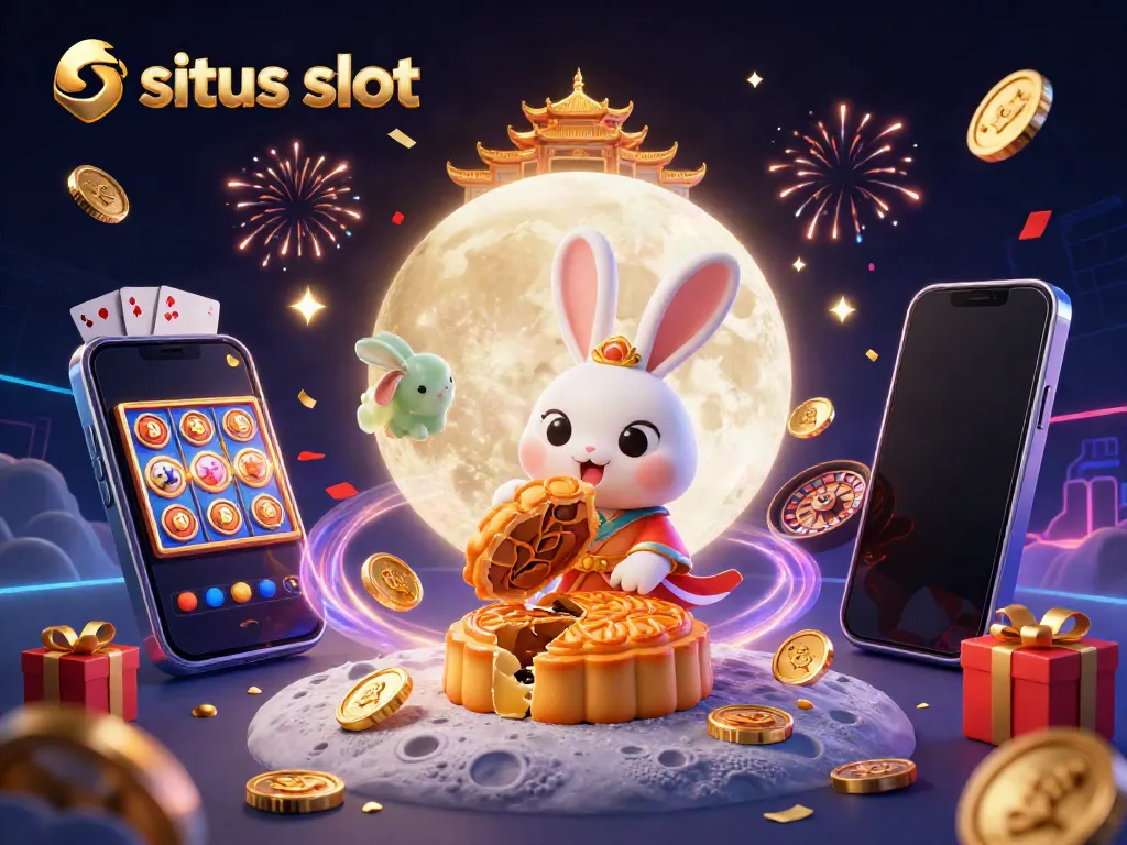 Experience the excitement of situs slot with a vibrant 3D illustration featuring casino elements.