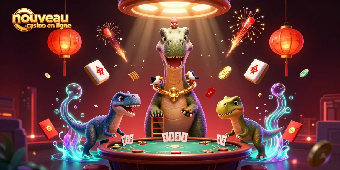 Découvrez les nouveautés du nouveau casino en ligne avec un brontosaurus joueur et un raptor croupier.