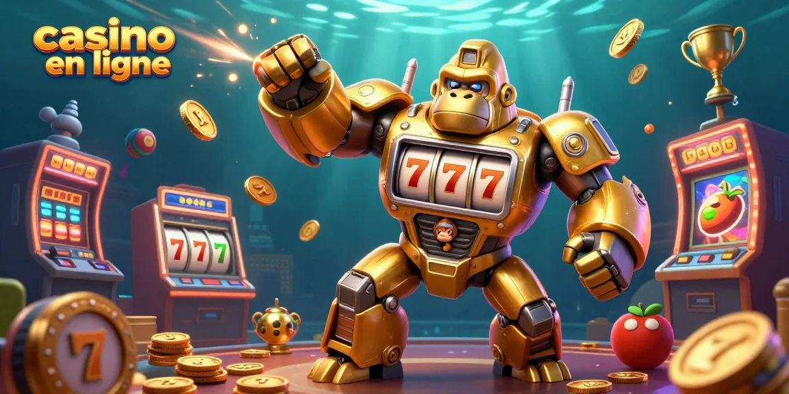 Découvrez notre illustration dynamique de casino en ligne, mettant en avant des éléments de jeux et des prix.
