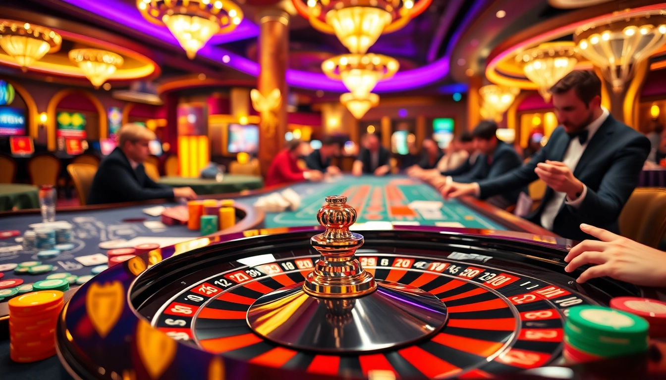 Mainkan permainan menyenangkan di KUY4D Casino dengan suasana yang ceria dan chip berwarna-warni.