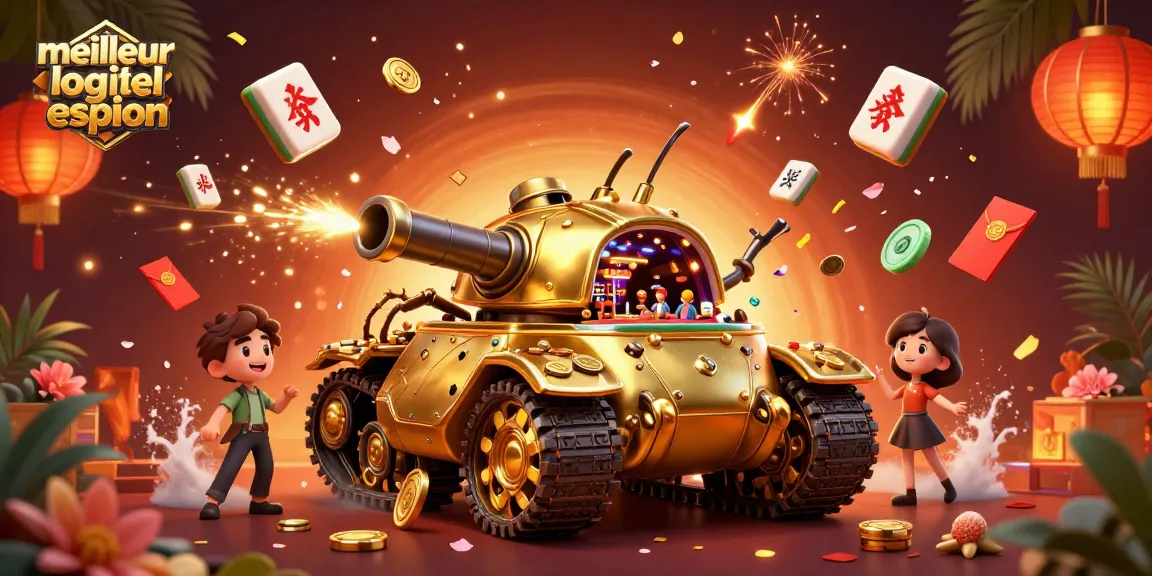 Le meilleur logiciel espion pour surveiller les activités de jeu, avec un tank-casino et des éléments festifs.