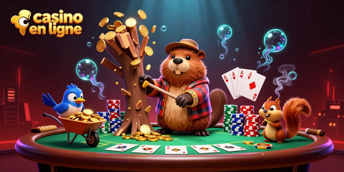 Jouer au casino en ligne et gagner des pièces d'or dans une scène dynamique avec des personnages amusants.