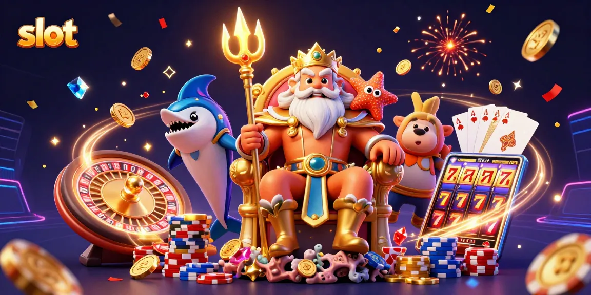 Menangkan slot dengan pergerakan koin emas dan berbagai simbol berkilauan di kasino.