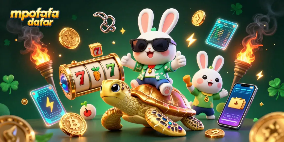 Experience mpofafa daftar with our luckiest rabbit and golden sea turtle in this vibrant casino scene.