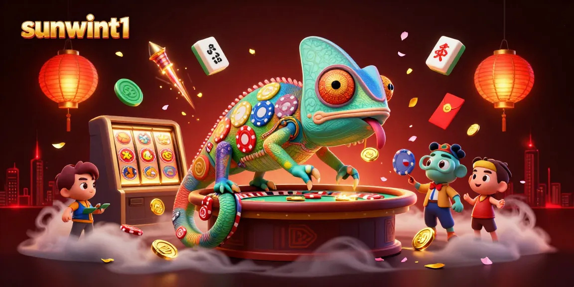 Experience the thrill at sunwint1 with vibrant 3D casino characters amidst dynamic gaming elements.