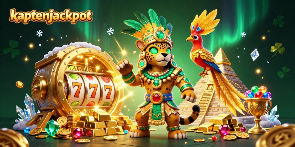 Win at kaptenjackpot with a dazzling Mayan priest, slot reels, and treasure galore.