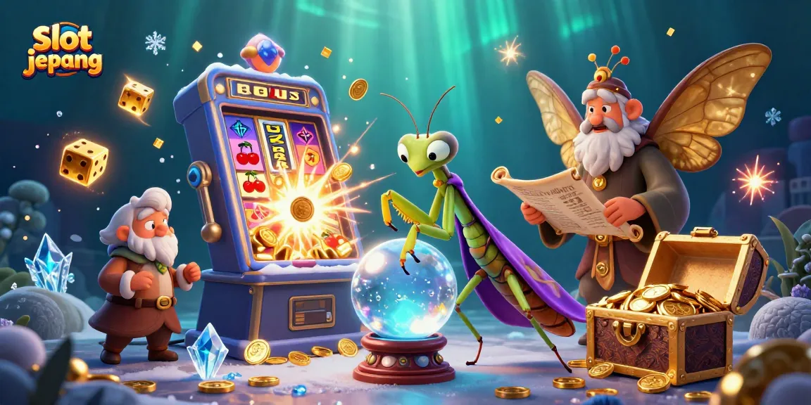 Spin to win with slot jepang, showcasing a vibrant casino scene with fortune tellers and exciting jackpots.