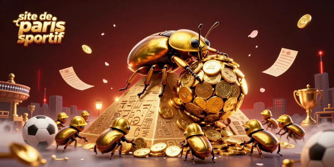Pariez sur le site de paris sportif avec cette illustration dynamique de coccinelles d'or.