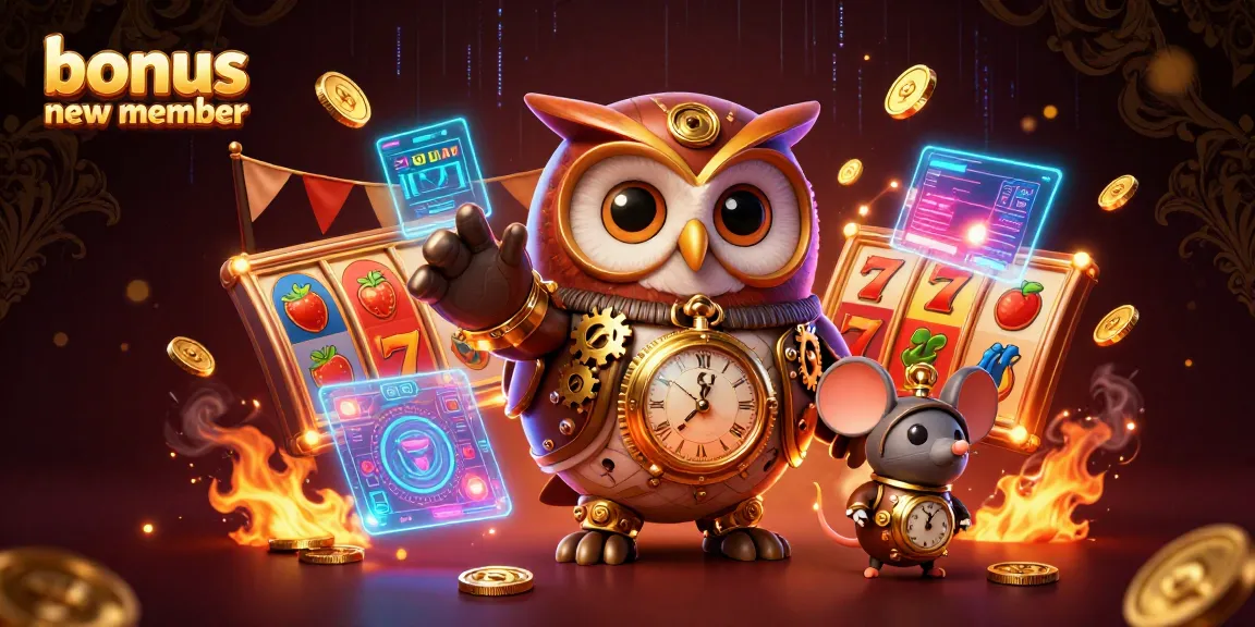 Engage with the bonus new member offers in a vibrant casino scene with heroic characters.