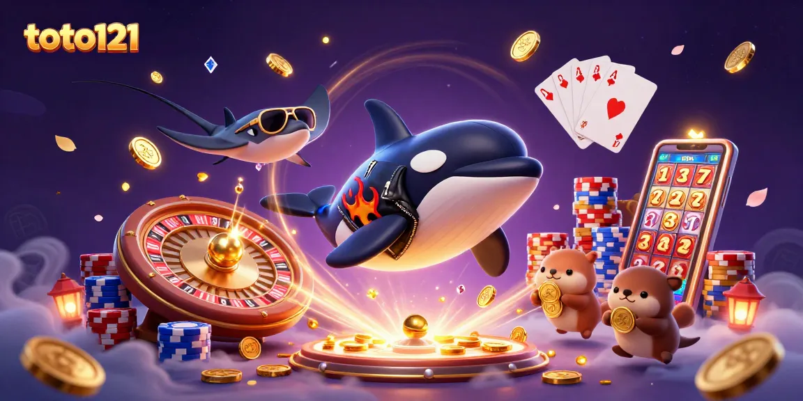 Toto121 menghadirkan hiburan kasino online dengan orca, stingray, dan berang-berang yang mengejar keberuntungan.